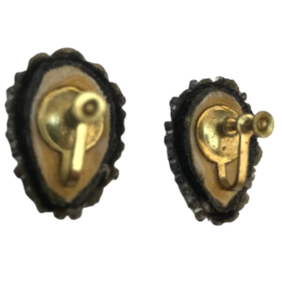 Vintage Silver Blue Teardrop Beaded Stud Earing - Picture 6 of 6